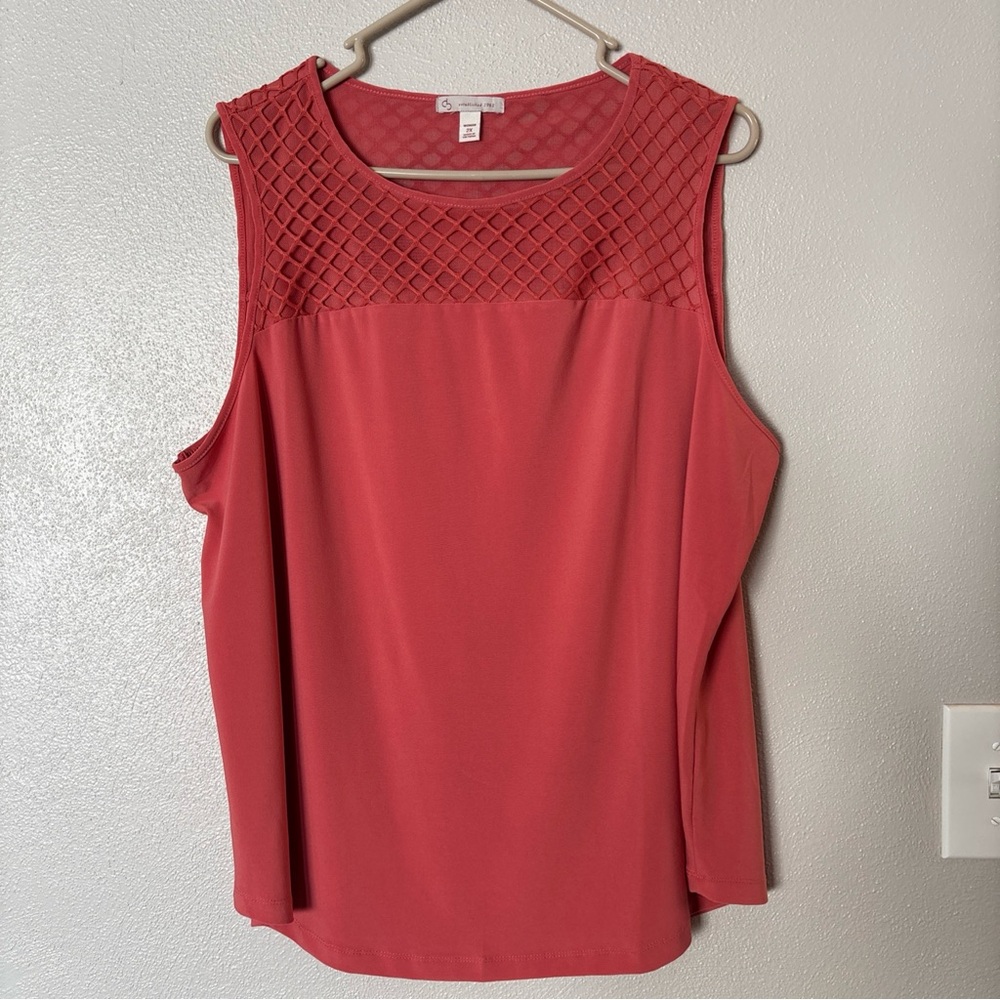 Coral sleeveless top 2X